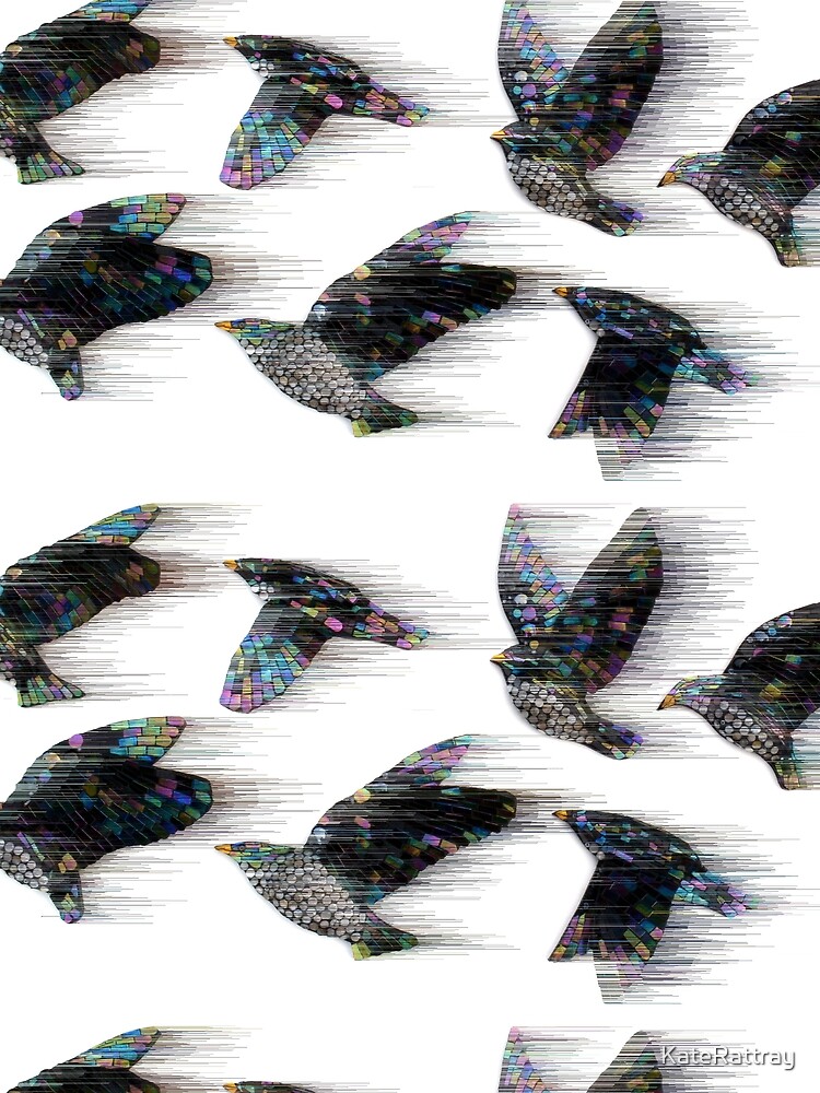 Thumbnail 5 of 5, Graphic T-Shirt, Starlings in the Wind designed and sold by KateRattray.
