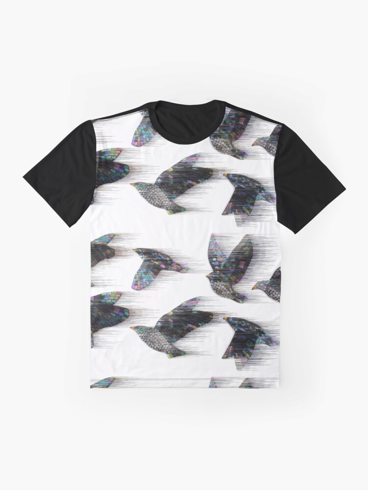 Thumbnail 4 of 5, Graphic T-Shirt, Starlings in the Wind designed and sold by KateRattray.