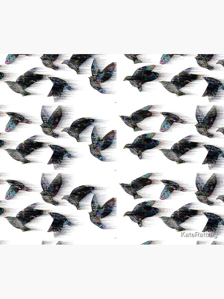 Thumbnail 2 of 2, Duvet Cover, Starlings in the Wind designed and sold by KateRattray.