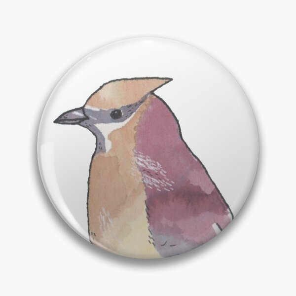Item preview, Cedar Waxwing bird species watercolor art designed and sold by TheWaterBirds.