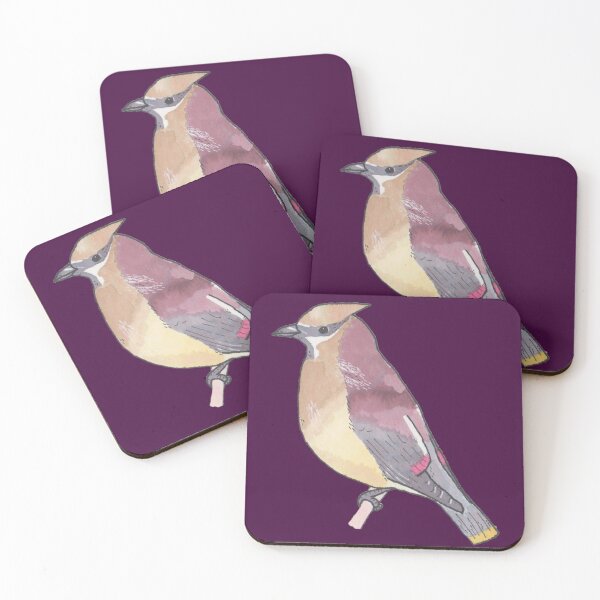 Item preview, Cedar Waxwing bird species watercolor art designed and sold by TheWaterBirds.