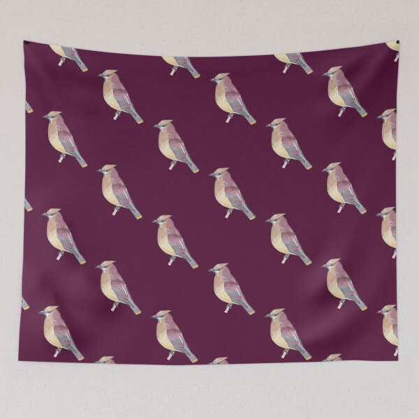 Item preview, Cedar Waxwing bird species watercolor art designed and sold by TheWaterBirds.