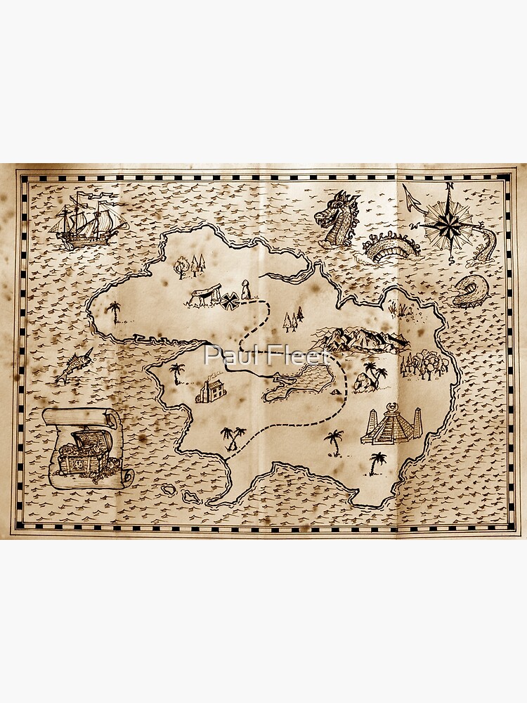 pirate-treasure-map-art-print-for-sale-by-paulfleet-redbubble