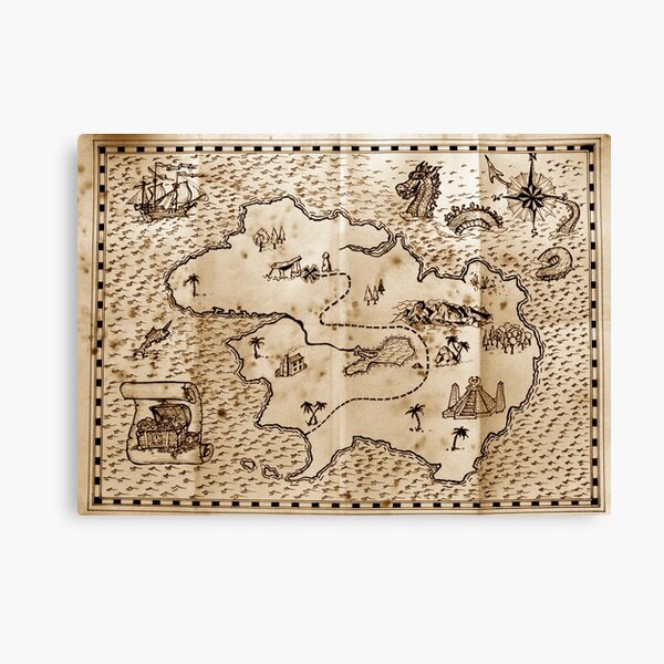 treasure map canvas prints redbubble