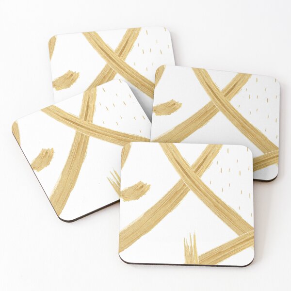 Item preview, Gold abstract wall print art gold lines brush strokes artwork designed and sold by ivaostrogonac.