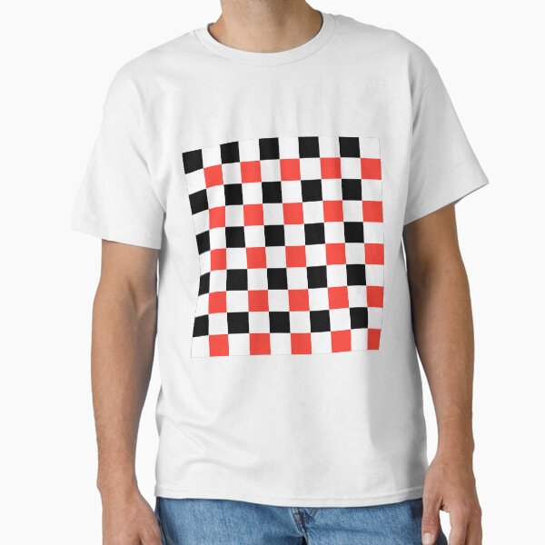 Aperçu de l'œuvre Checkered tricolor pattern with black, white and red créée et vendue par acidmit.