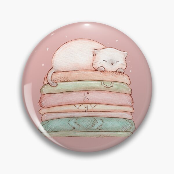 Item preview, Cat sleeping on clean clothes - Cats & Laundry designed and sold by Denise, Denisn't.