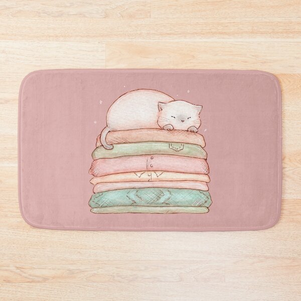 Item preview, Cat sleeping on clean clothes - Cats & Laundry designed and sold by Denise, Denisn't.