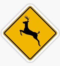 Pegatina Deer Crossing, Road Sign, USA