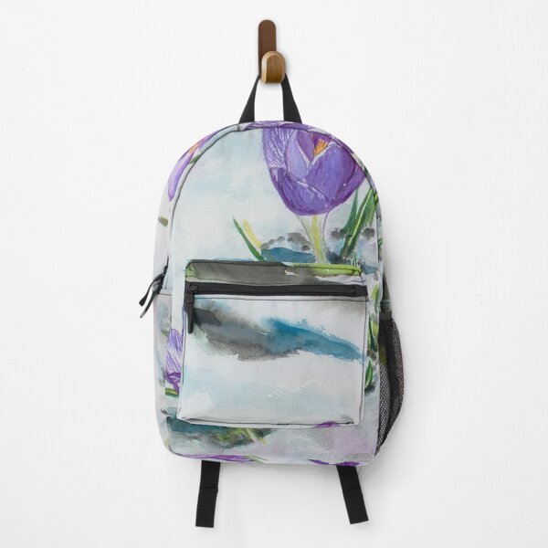 Item preview, Crocuses in Snow Watercolour Painting designed and sold by Monika's Painting.