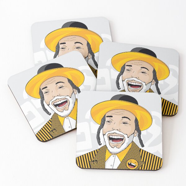 I can laugh - funny, smile | Modern and original jewish art Coasters (Set of 4)