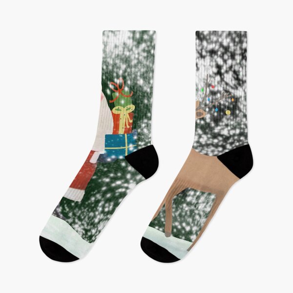 Item preview, Santa taking presents to Rudolf the red nosed reindeer  designed and sold by Diane Hunter Art.