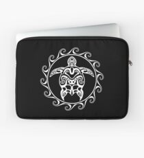 White Tribal Turtle Laptop Sleeve