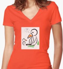 Penguin baby Women's Fitted V-Neck T-Shirt