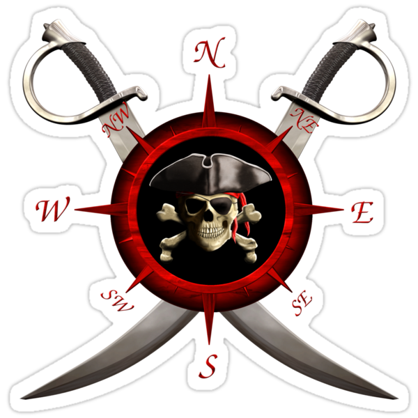 Pirate Compass Stickers By Bailoutisland Redbubble 0552