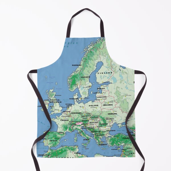 Item preview, detailed physical map of EUROPE topographic map of EUROPE with Country names, Capitals and Major Lakes and Rivers designed and sold by mashmosh.