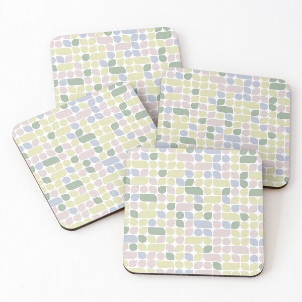 Item preview, Repeated asymmetrical pattern in pastel color palette with geometric shapes designed and sold by acidmit.