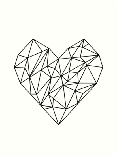 "Geometric Heart" Art Print by IvonaVargek | Redbubble