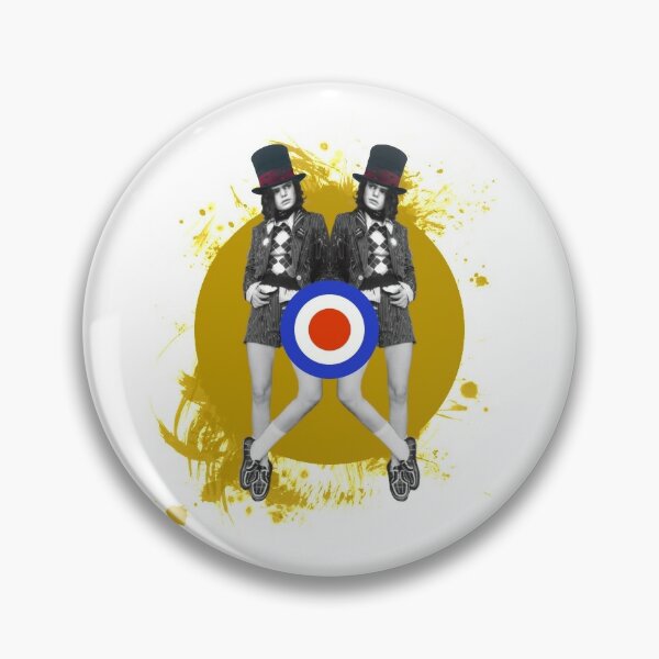 Item preview, Modern Sixties Twins in Top Hats and Shorts with Mod Target designed and sold by KALEIDOSCOPE UK.
