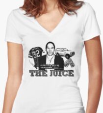 Sketchy OJ! Women's Fitted V-Neck T-Shirt