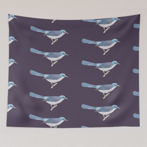 Item preview, California Scrub Jay bird species watercolor art designed and sold by TheWaterBirds.