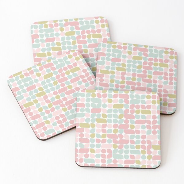 Artikelvorschau, Geometric shapes in pastel color palette in repeated asymmetrical mosaic entworfen und verkauft von acidmit.