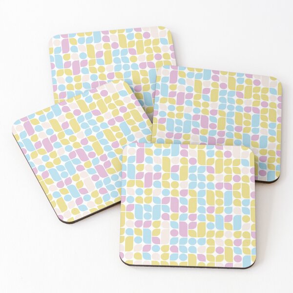 Artikelvorschau, Repeated asymmetrical mosaic in pastel color palette with geometric shapes entworfen und verkauft von acidmit.