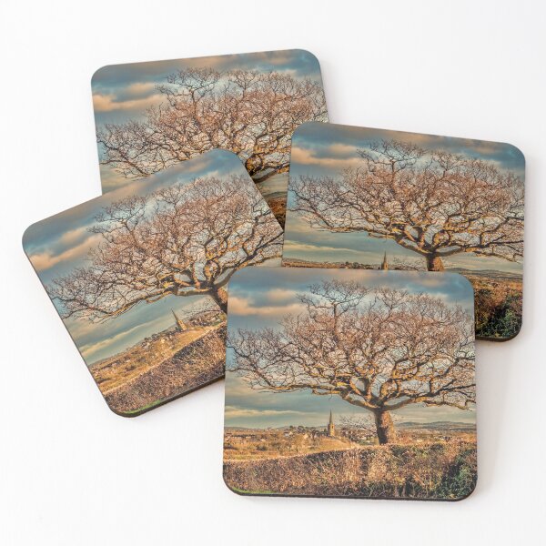 Item preview, #2  Belton Village Sunset in Winter Featuring a Lone Tree and the Village Church designed and sold by phutball.