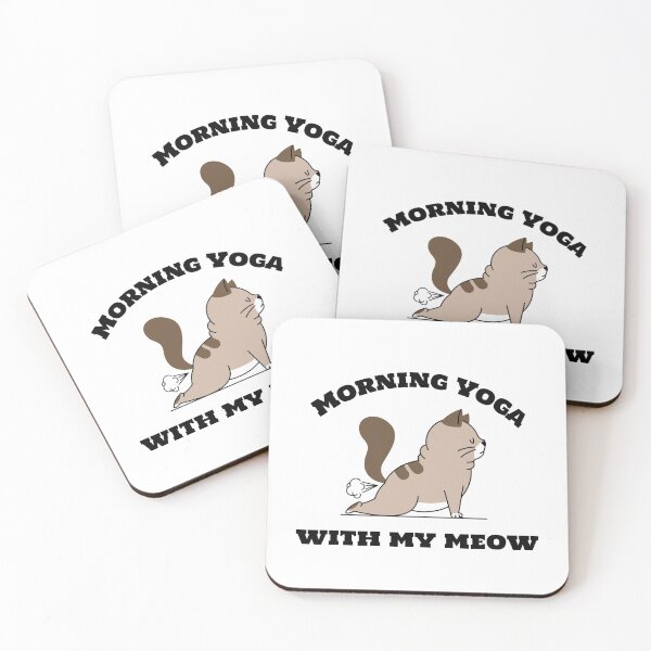 Item preview, Morning Yoga with my Meow - exhale designed and sold by Fit & Fun  Gallery.