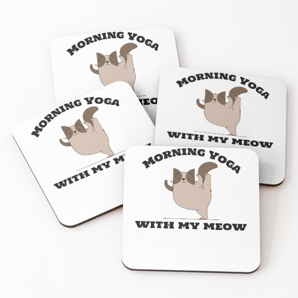 Item preview, Morning Yoga with my Meow -  a designed and sold by Fit & Fun  Gallery.