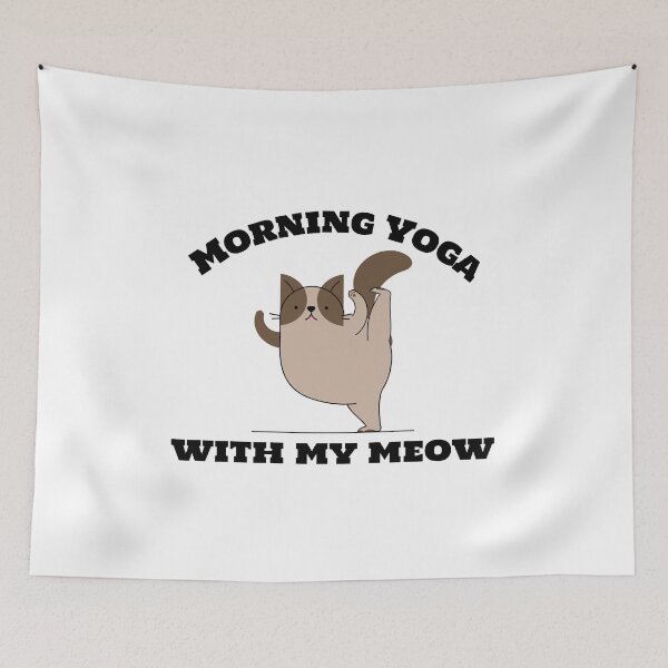 Item preview, Morning Yoga with my Meow -  a designed and sold by Fit & Fun  Gallery.