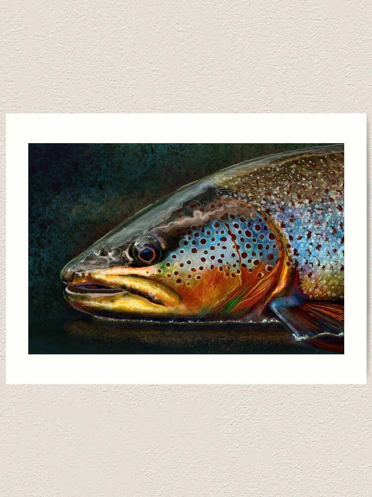 The Night Hunter Wild Brown Trout Art Print for Sale by fishweardesigns