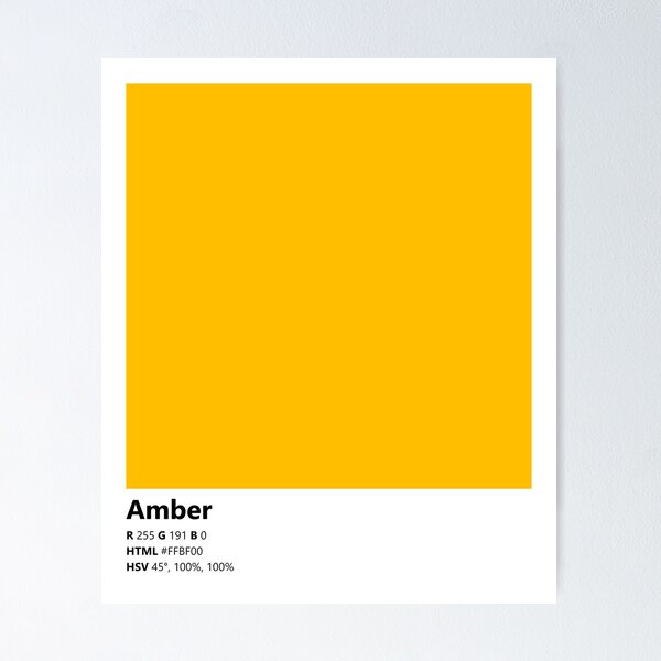 Item preview, Color Swatch/Card (Amber) designed and sold by Pestorian.