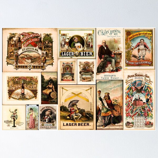 Item preview, Vintage Lager Beer Advertising Posters designed and sold by James DeFazio.