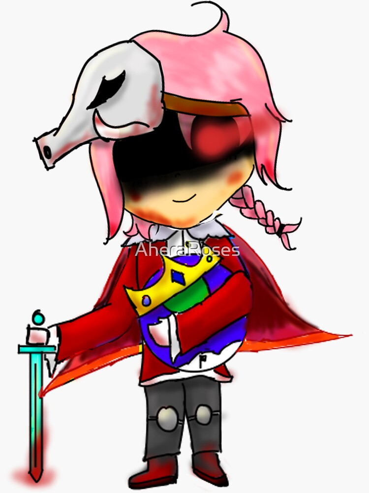 Thumbnail 3 of 3, Sticker, Scary SMPEarth Technoblade! Chibi Version designed and sold by AheraRoses.