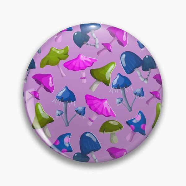Aperçu de l'œuvre Motif champignon coloré - violet rose bleu vert créée et vendue par NoMatterLab.