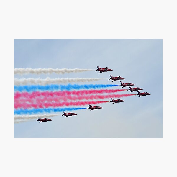 Red Arrows Over Lyme, Dorset.UK Photographic Print
