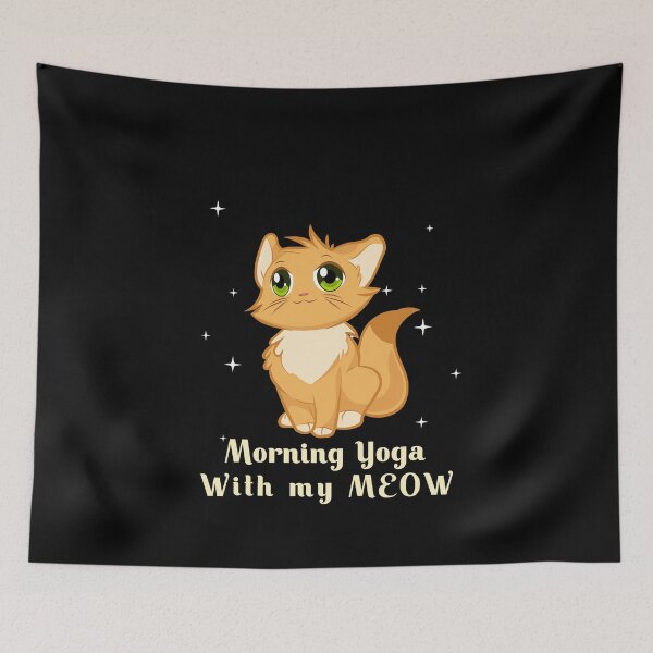 Item preview, Morning Yoga with my Meow -  g designed and sold by Fit & Fun  Gallery.