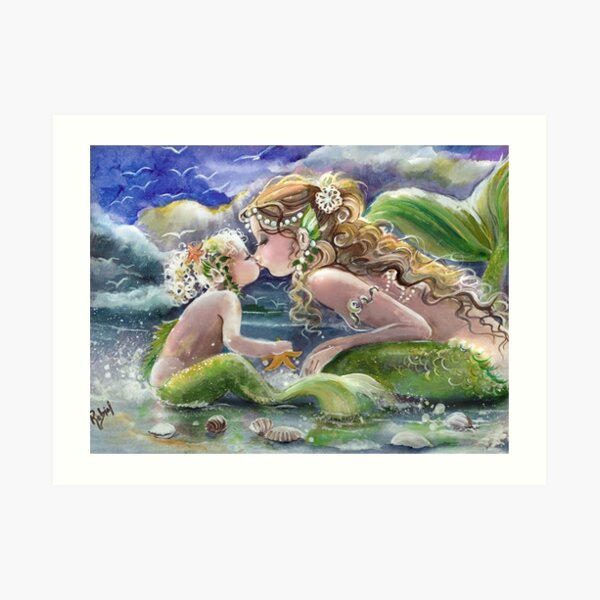 The End of a Perfect Day in Greens Art Print