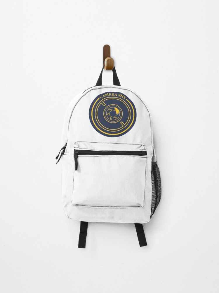 Thumbnail 1 of 3, Backpack, Camera Shy Sticker designed and sold by EatLiveDesign.