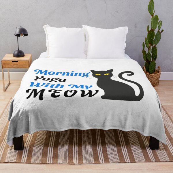 Item preview, Morning Yoga with my Meow - blblk designed and sold by Fit & Fun  Gallery.