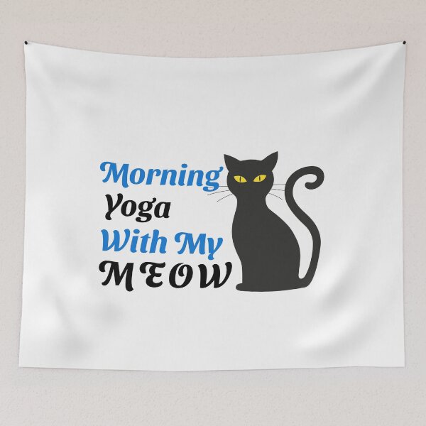 Item preview, Morning Yoga with my Meow - blblk designed and sold by Fit & Fun  Gallery.