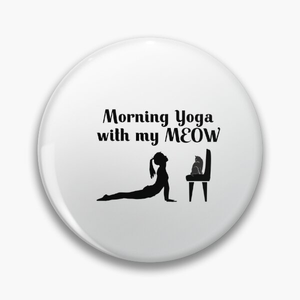 Item preview, Morning Yoga with my Meow - on chair designed and sold by Fit & Fun  Gallery.