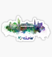 Krakow skyline in watercolor Sticker