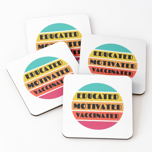 Item preview, Educated Motivated Vaccinated Vintage Retro Sunset designed and sold by Beluved.