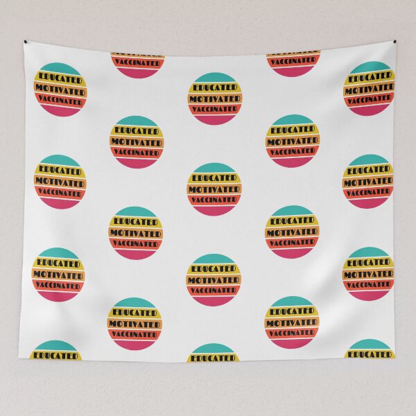 Item preview, Educated Motivated Vaccinated Vintage Retro Sunset designed and sold by Beluved.