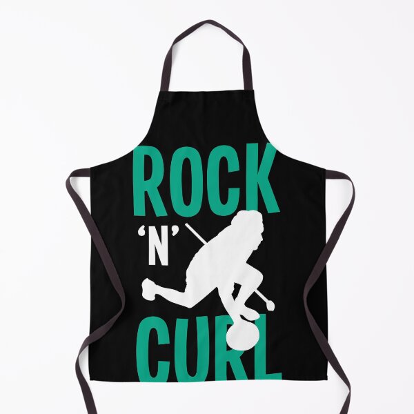 Item preview, Curling motif with the saying Rock 'n' Curl as a gift designed and sold by PlatonisDesign.