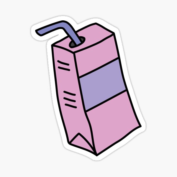 Pink Juice Box Sticker By Ruby Lenore Redbubble