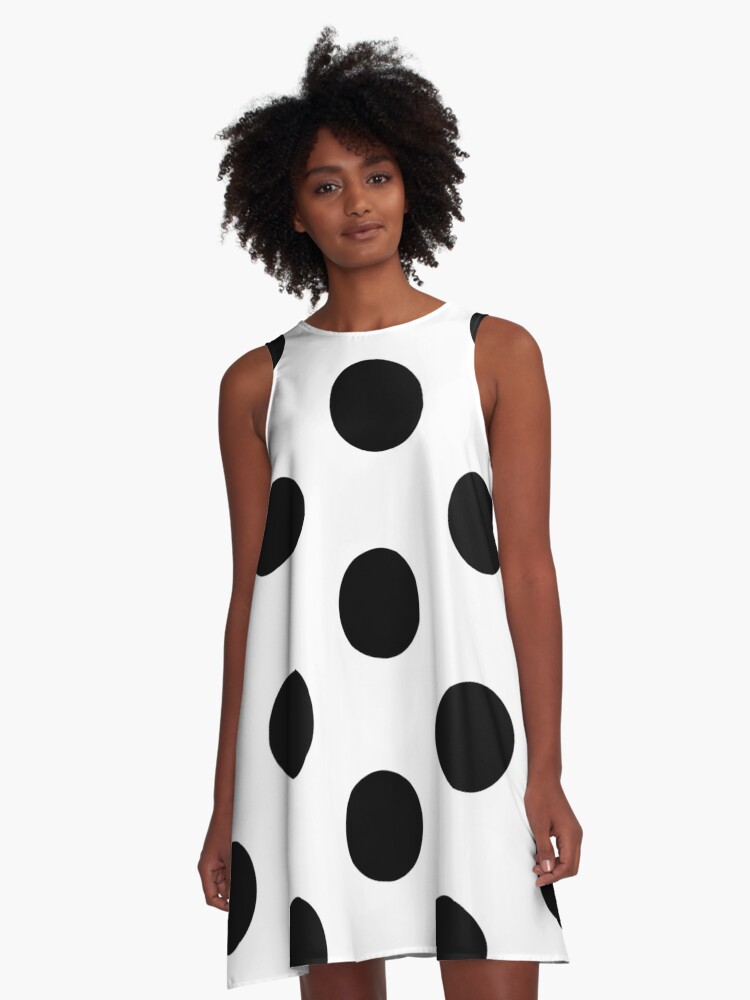 Black & clearance white spotty dress