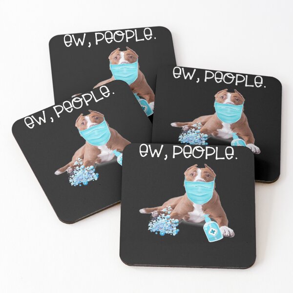 Item preview, Pitbull Ew People Dog Wearing A Face Mask designed and sold by EmilyPippin.
